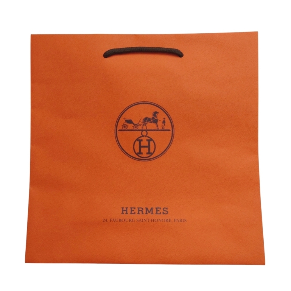 HERMES Iconic Orange Paper Shopping Gift Bag
